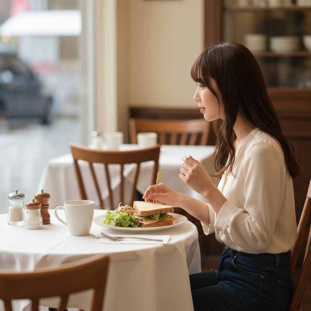 A calm lunch moment at a café
